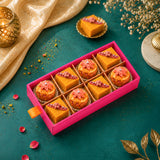 MangoBurfiwithRaspberryMacaroon