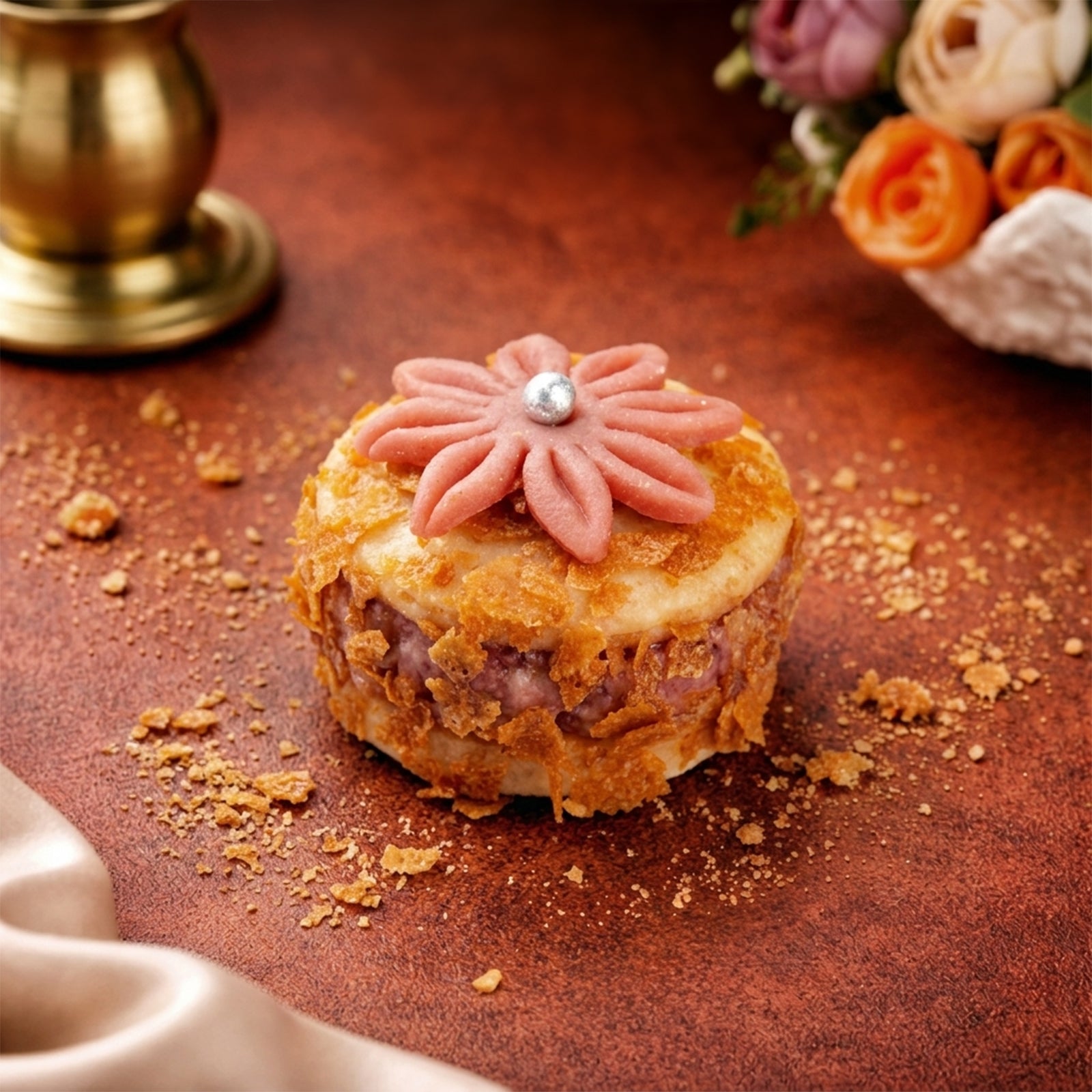 Raspberry Mithai Macaroon