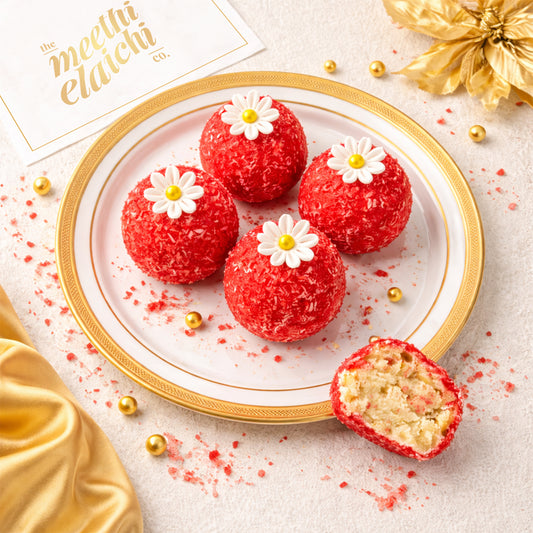 Coconut Red Velvet Laddoo