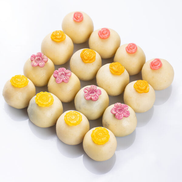 Floral Peda handcrafted gourmet peda sweets box by Meethi Elaichi Mumbai
