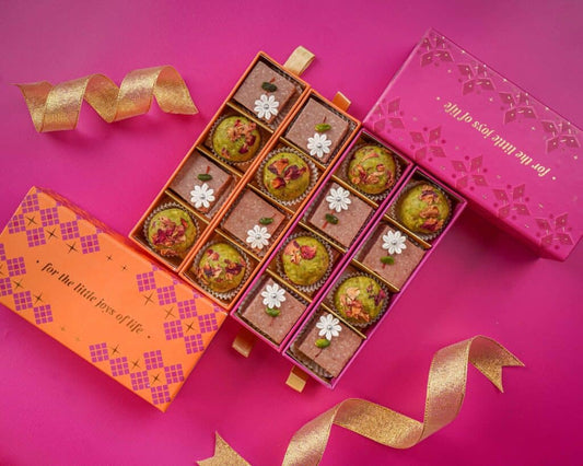 Gluten-Free Berry Gulab 8 pieces box by Meethi Elaichi Mumbai

